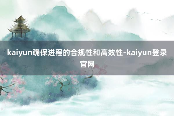 kaiyun确保进程的合规性和高效性-kaiyun登录官网